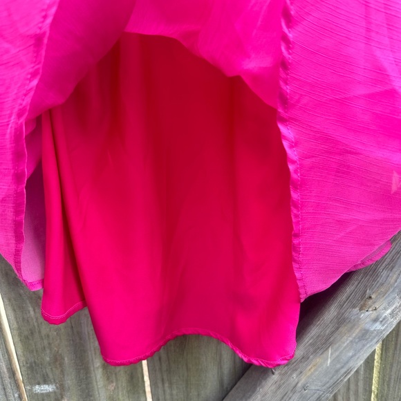 Lulu's Bright Pink Off-Shoulder Fluttery Babydoll Puff Sleeve Blouse - Picture 4 of 9